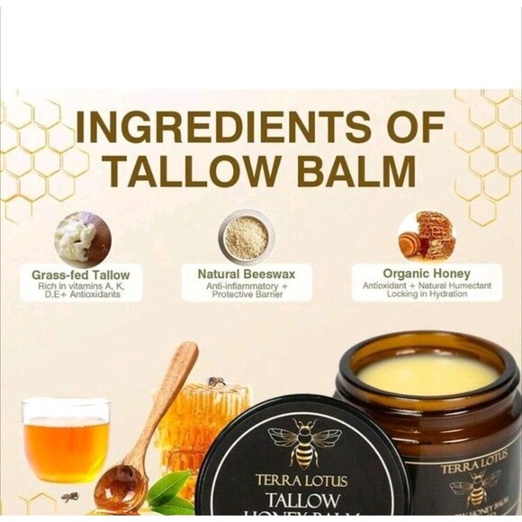 LAST PRICE NEW! Terra Lotus ORGANIC Honey Tallow Balm Raw Citrus Skin Cream - Picture 3 of 4
